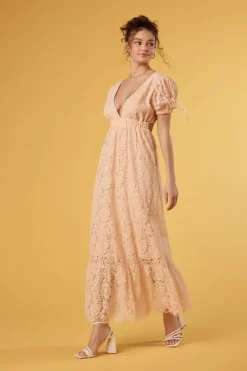 Plunging Lace Maxi Dress