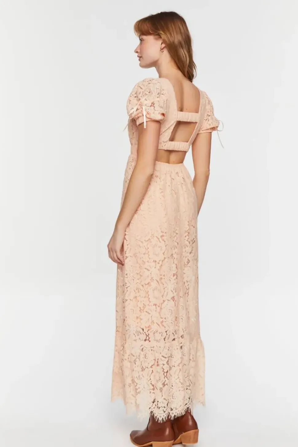 Plunging Lace Maxi Dress