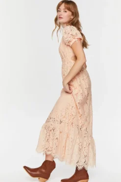 Plunging Lace Maxi Dress