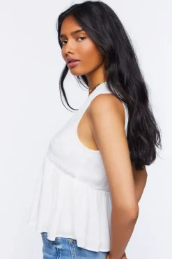 Plunging Lace-Trim Top