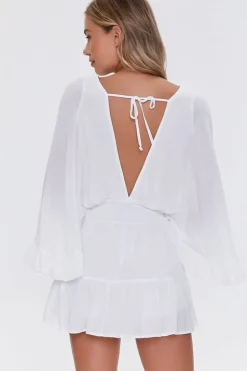 Plunging Ruffle-Trim Romper