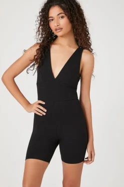 Plunging Sleeveless Romper