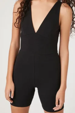 Plunging Sleeveless Romper