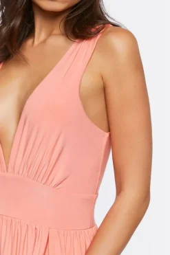 Plunging Slit Maxi Dress