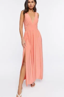 Plunging Slit Maxi Dress
