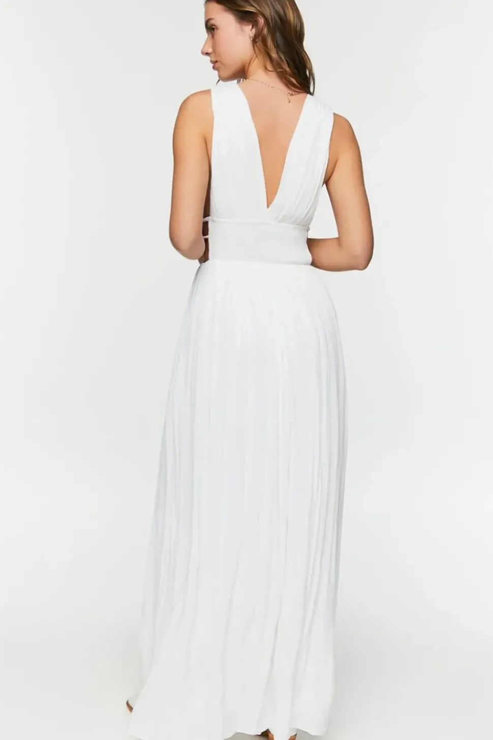 Plunging Smocked Maxi Dress