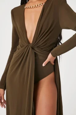 Plunging Twisted Maxi Dress