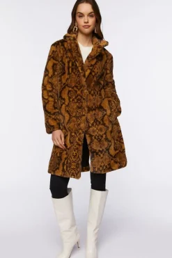 Plush Animal Print Coat
