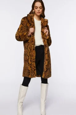 Plush Animal Print Coat