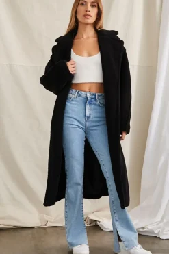 Plush Drop-Sleeve Coat
