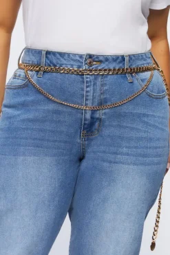 Plus Size Layered Curb Chain Belt