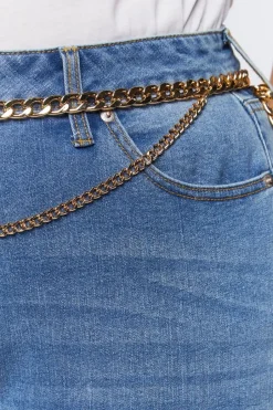Plus Size Layered Curb Chain Belt