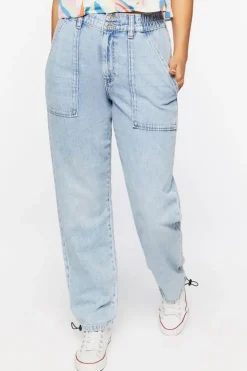 Pocket High-Rise Denim Joggers