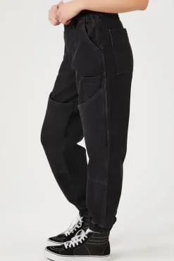 Pocket High-Rise Denim Joggers