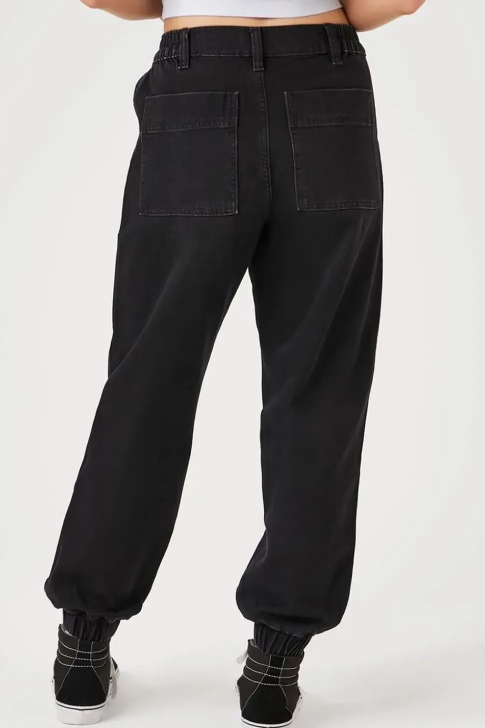 Pocket High-Rise Denim Joggers