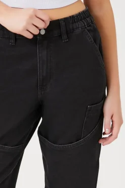Pocket High-Rise Denim Joggers