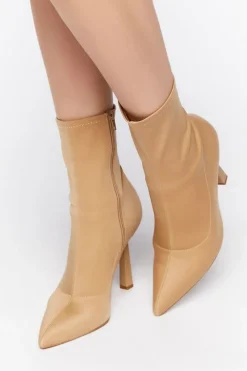 Pointed-Toe Stiletto Sock Booties