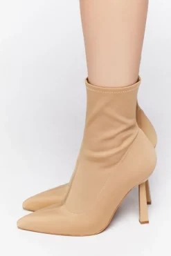 Pointed-Toe Stiletto Sock Booties