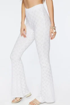 Pointelle High-Rise Flare Pants