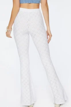 Pointelle High-Rise Flare Pants