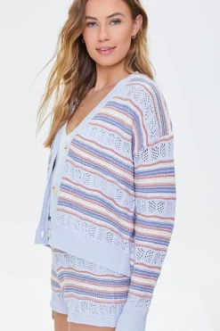 Pointelle Knit Cardigan Sweater