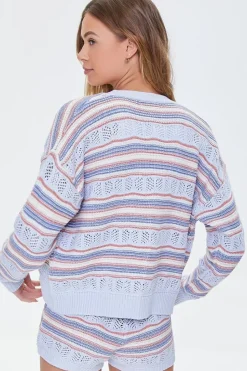Pointelle Knit Cardigan Sweater