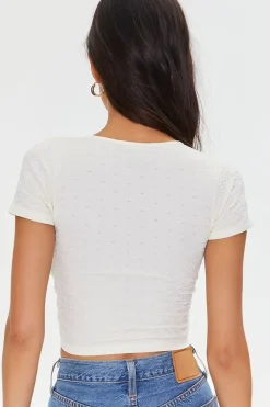 Pointelle Knit Crop Top