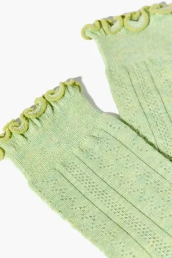 Pointelle Lettuce-Edge Crew Socks