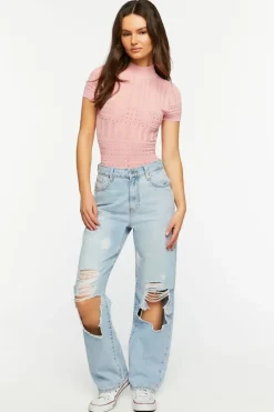Pointelle Mock Neck Bodysuit