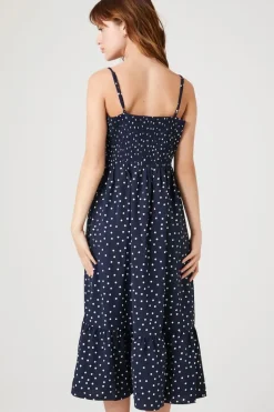 Polka Dot Button-Front Dress