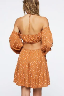 Polka Dot Cutout Mini Dress