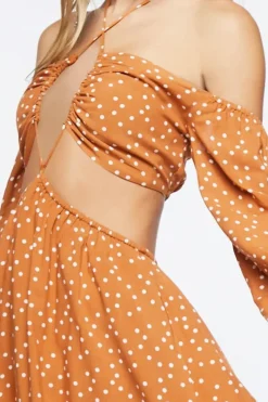 Polka Dot Cutout Mini Dress