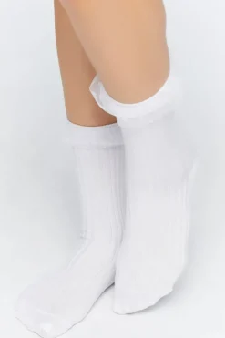 Polka Dot Lace-Trim Crew Socks