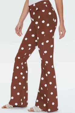 Polka Dot Print Flare Pants