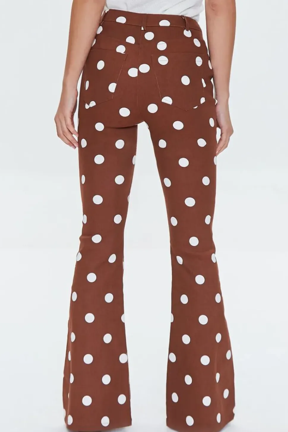 Polka Dot Print Flare Pants