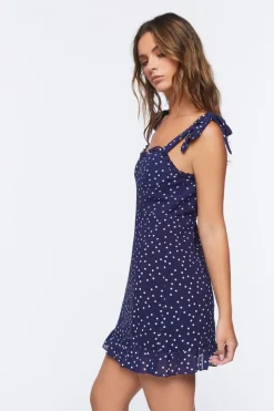 Polka Dot Print Sweetheart Dress