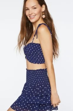 Polka Dot Tie-Strap Cami & Skirt Set