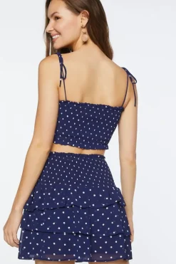 Polka Dot Tie-Strap Cami & Skirt Set