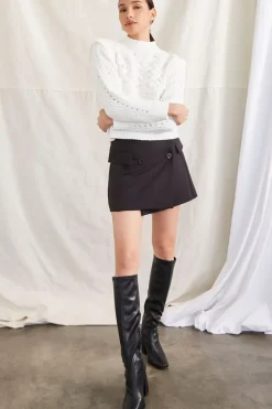 Pom Pom Cable Knit Sweater