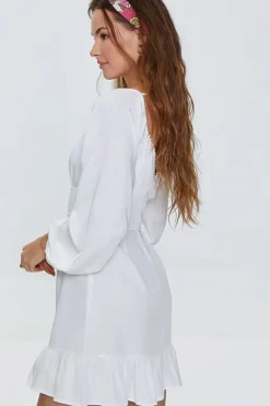 Pom Pom Cutout Mini Dress