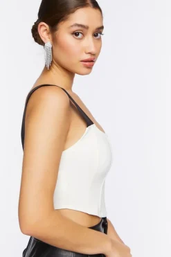 Ponte Knit Corset Crop Top