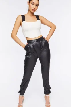 Ponte Knit Corset Crop Top