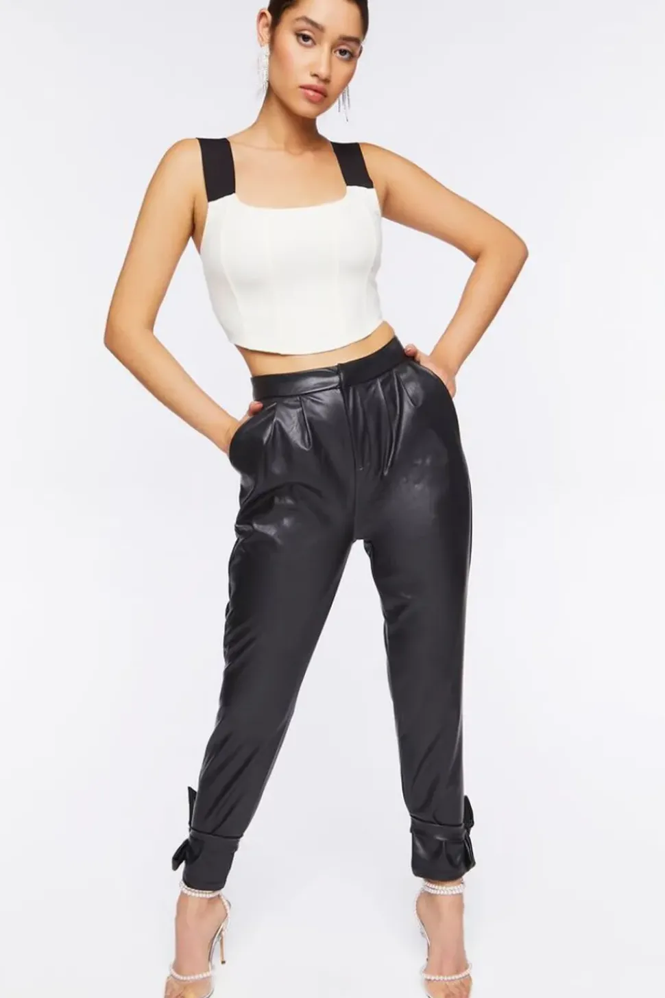Ponte Knit Corset Crop Top