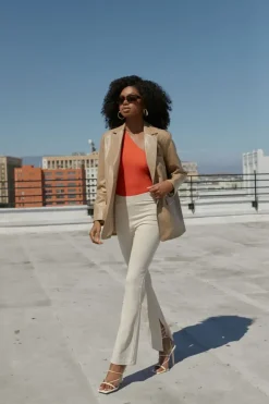 Ponte-Knit Flare Pants