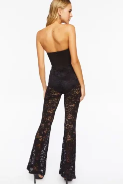 Ponte Lace Strapless Jumpsuit