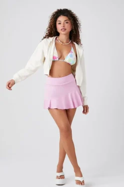Ponte Pleated Mini Skirt