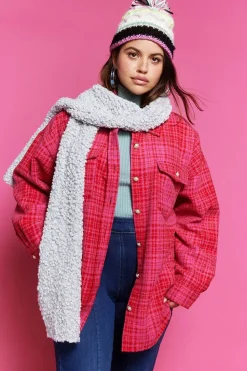 Popcorn Knit Oblong Scarf