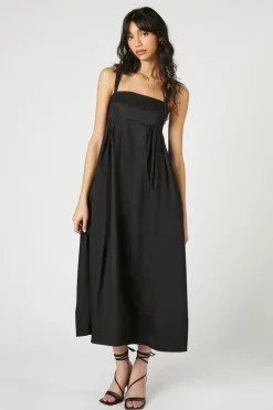 Poplin Babydoll Maxi Dress