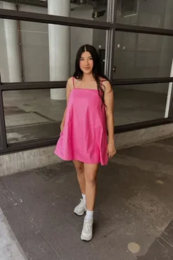 Poplin Cami Shift Mini Dress