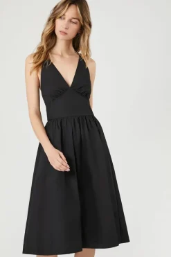 Poplin Halter Midi Dress